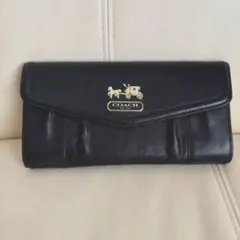 COACH 長財布 黒 馬車ロゴ