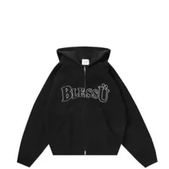 (*☆様 BlessÜ ネイビー 短丈パーカー Sサイズ　正規品　激安‼️早い者 BlessU ネイビー フード付きパーカー Sサイズ - メルカリ