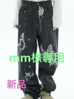 Fancy club バタフライプリントデニムパンツ