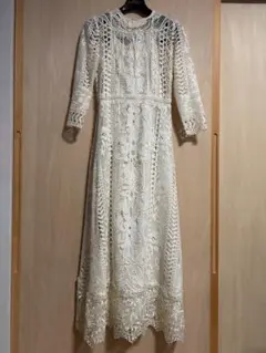 Ameri UND CHEMICAL LACE FLARE DRESSワンピース