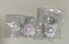 ガチャガチャ めじるしアクセサリー ふわふわスノー マイメロディ クロミ ①