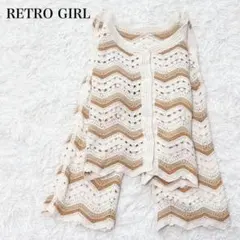 レトロガール 2wayクロシェカーディガン 長袖 フレア 透かし編み ガーリー