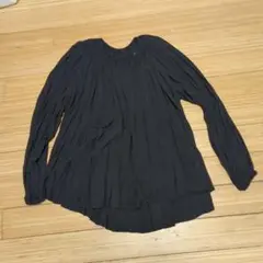 アメリカンホリックL黒のプリーツ長袖シャツ