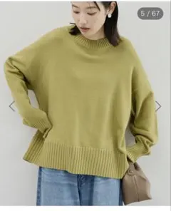 AMERICAN HOLIC オリーブグリーン モックネックニット　Lサイズ