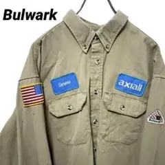 T-215 Bulwark ワークシャツ 企業刺繍 USA古着 XL ベージュのサムネイル