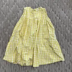 黄色チェック ノースリーブワンピース 90 nikomakeのサムネイル