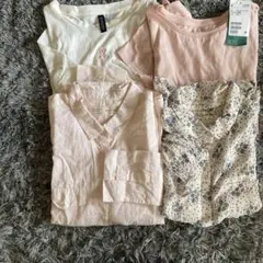 ピンクグレー系　4枚セット　ZARA 花柄　レーヨンブラウス　他新品タグ付き有