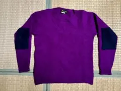 日本製クルーネックセーター エルボーパッチ付き★Mサイズ★ネペンテス★男女兼用