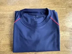 ユニクロ　ネイビー メッシュ Tシャツ 赤ラインＬ