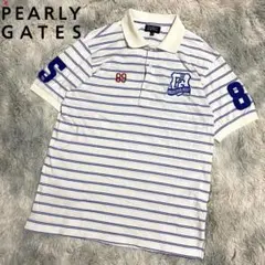 美品 パーリーゲイツ 半袖 ポロシャツ 4 メンズ 白 PG89 ロゴ⁠ | Mercari