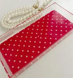 【小物入れ】トレイ　ビビットピンク×ドット　インテリア