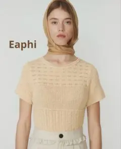☆EAPHI SWITCHING FABRICK KNIT TOP☆yellow