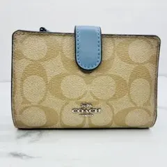 新品 未使用 COACH コーチ 折り財布 レインボー シグネチャー C4536