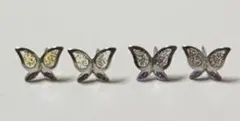 蝶デザイン シルバーピアス 4個セット