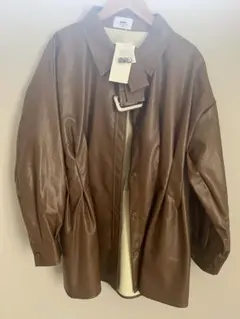 【新品】jumelle ジュメロ　ベルトレザージャケット　ブラウン