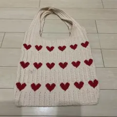 SHEIN トートバッグ ハート柄 クロシェ編み 韓国風 可愛い