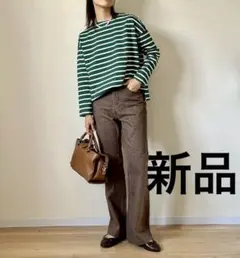 ボートネックボーダーTシャツ　コットン100%