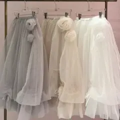 treaturself トリートユアセルフ　ローズモチーフリボンチュールスカート