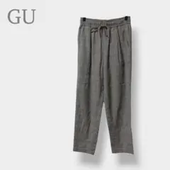 GU 지유 테이퍼드 발목 팬츠 웨스트 고무 글렌 체크 M
