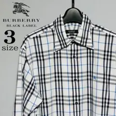BURBERRY BLACK LABEL ノバチェック ホースロゴ 長袖シャツL