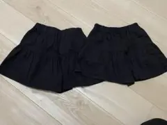 黒 ティアードハーフパンツ 120cm 2枚セット  GU