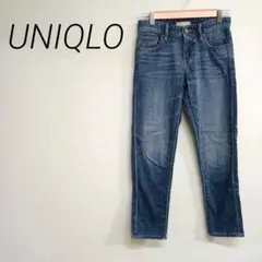 UNIQLO ダークブルー スキニーデニム ミッドライズ　XS カジュアル