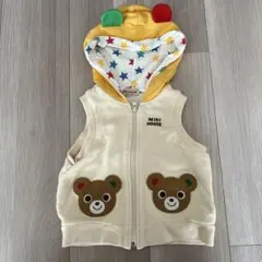 Miki House クマデザイン ベスト 100cm