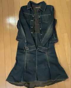 23区　ダークデニムジャケット＆フレアスカートセット　中古