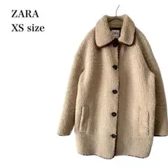 ザラ/ボアジャケット/ビッグカラー/オーバーサイズ/XS/ブラウン/大きめ