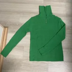 techichi 前後2way金釦リブタートルプルオーバーグリーンFREEサイズ