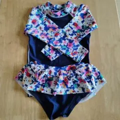 フラワープリント長袖セパレート水着