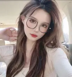 伊達メガネ ブルーライトカット　スクエア型 ブラック×ゴールド