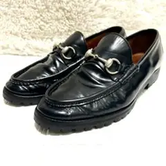 GUCCI スエード ホースビット ローファー 黒 サイズ40 良品】GUCCI ホースビットローファー スエード シルバー金具 黒