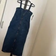 新品 GU デニム フロントジップ ワンピース ユニクロ Lサイズ ストレッチ