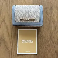 【未使用品】マイケルコース JET SET 三つ折り財布 ブルー×ホワイト