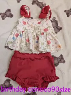birthday コノコ 花柄水着セット 90cm