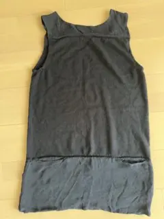 Gabardine K.Tノースリーブ チュニック ブラック 異素材切り替えのサムネイル
