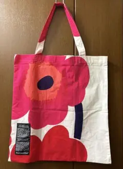 マリメッコUNIKKO ウニッコ シルバーメダル　トートバッグ　赤×ピンクのサムネイル