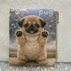 ハンドメイドꕤ フラットポーチꕤパグ