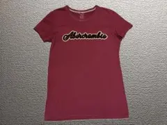 【再値下げ！アバクロ】半袖ロゴTシャツMダークレッド