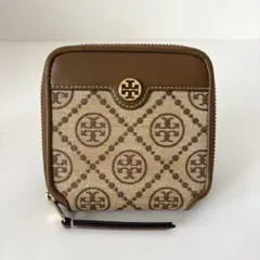 ✨TORY BURCH 二つ折り財布　ラウンド財布　キャンバス&レザーのサムネイル