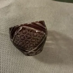 江戸切子 ぐい呑み 赤色 伝統工芸品