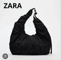 ZARA ブラック オーバルハンドバッグ