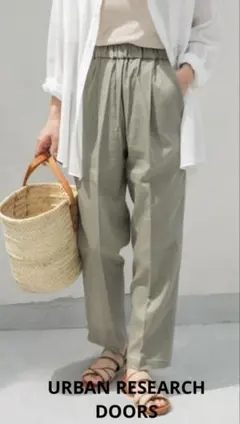 URBAN RESEARCH DOORS リネン混テーパードイージーパンツ　M