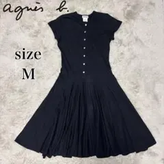 【agnes b】アニエスベー 半袖ロングワンピース アシンメトリー 日本製