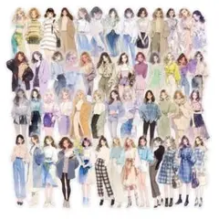 【T42】シール 50枚 PETステッカー 人物 女の子 お洒落 コラージュ素材