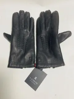 LANVIN ブラック レザー手袋　タグ付き未使用
