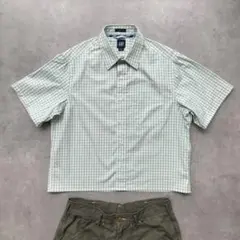 00s OLDGAP cityboy 緑チェックシャツ 短丈 ボックスシルエット