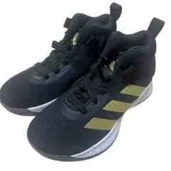 adidas アディダス キッズスニーカー　17cm ブラック　ゴールド　黒金