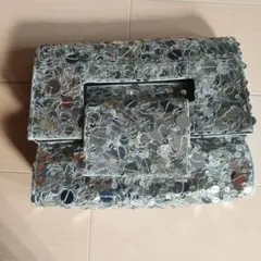 シルバー系スパンコール クラッチバッグ